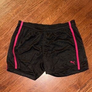 Puma Women's Black Shorts with Pink Accents